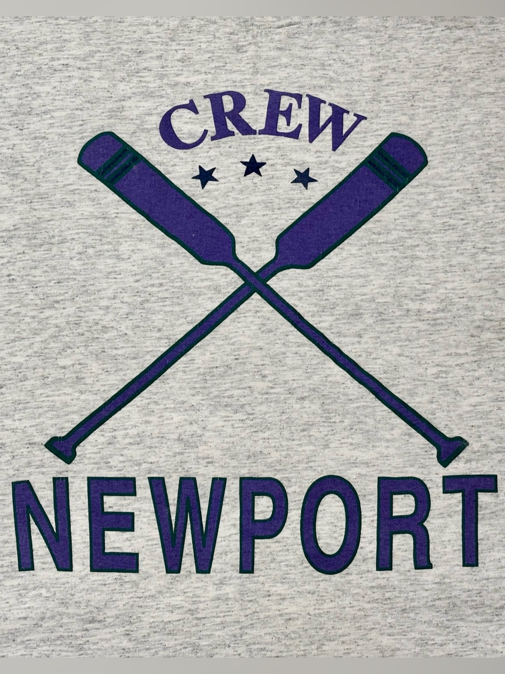 Vintage 90s All Sport Newport Crew Rowing T-Shirt Single Stitch Heather Grey - Picture 2 of 3